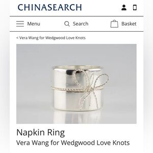 EUC set of 4 silver plated Vera Wang love knot napkin rings from Wedgewood